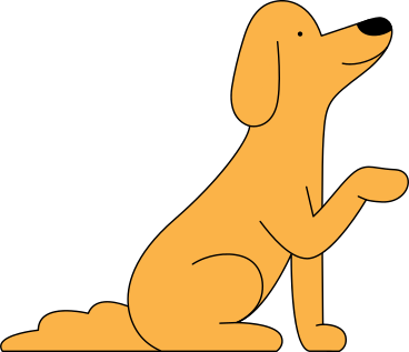 собака с поднятой лапой в PNG, SVG