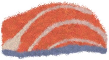 Fluffy piece of salmon PNG, SVG