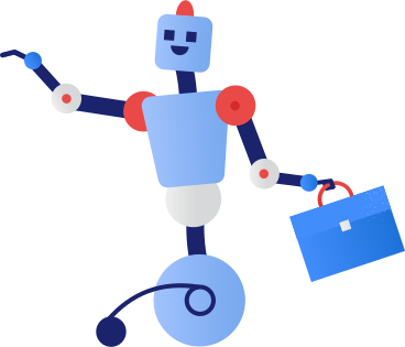 Business robot with bag PNG, SVG
