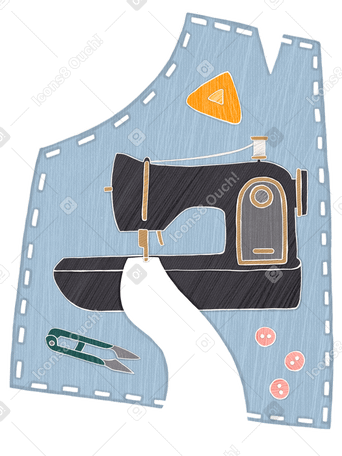 Hobby to sew on a black sewing machine PNG, SVG