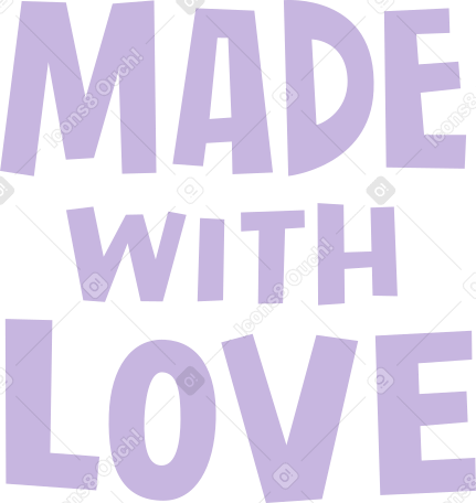 lettering made with love text PNG, SVG