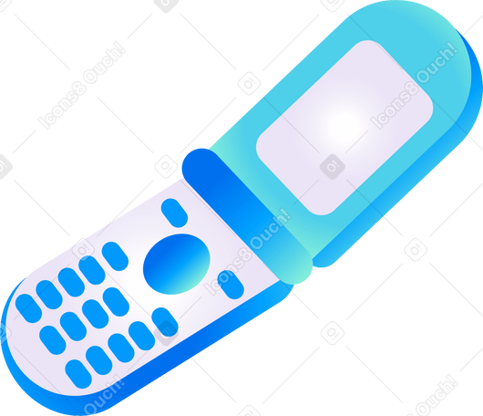 Телефон-раскладушка в стиле ретро в PNG, SVG