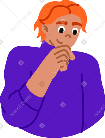 young man thinking PNG, SVG