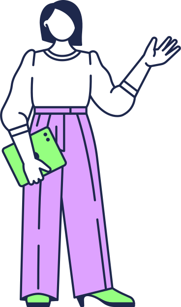 woman in trousers with tablet PNG, SVG