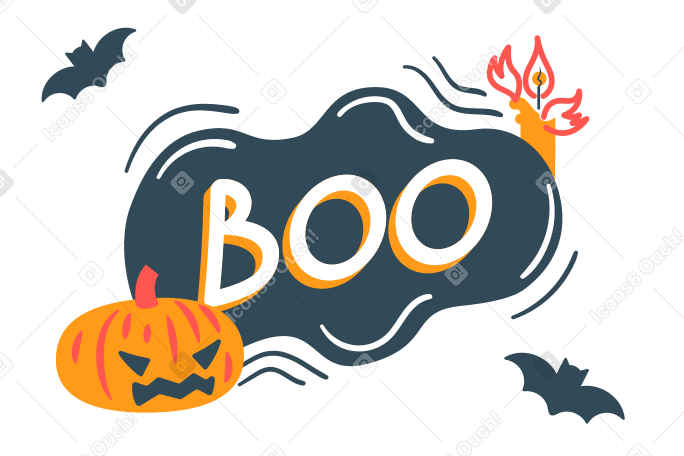 Halloween boo Illustration in PNG, SVG