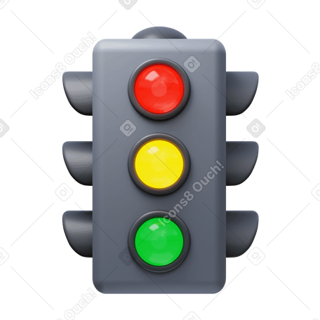 3D traffic light Illustration in PNG, SVG