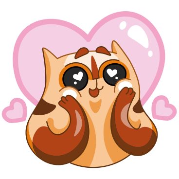 Smitten cat with hearts in the eyes PNG, SVG