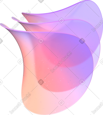 3D three deformed gradient transparent lenses PNG, SVG