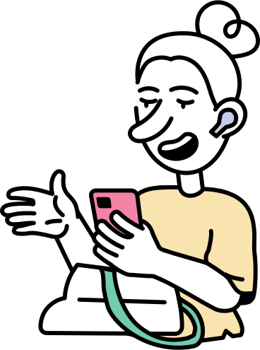 Donna che parla durante una videochiamata sul suo cellulare PNG, SVG