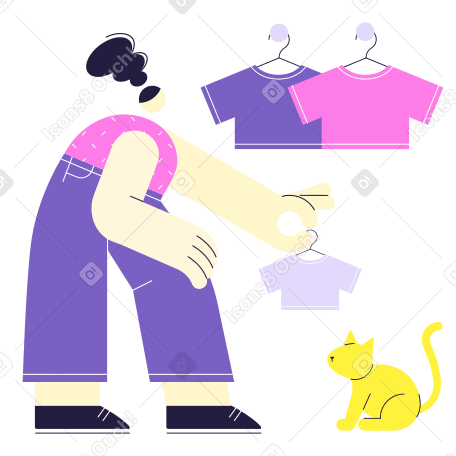 Shopping for a little pet friend Illustration in PNG, SVG