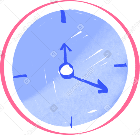 blue pink clock PNG, SVG