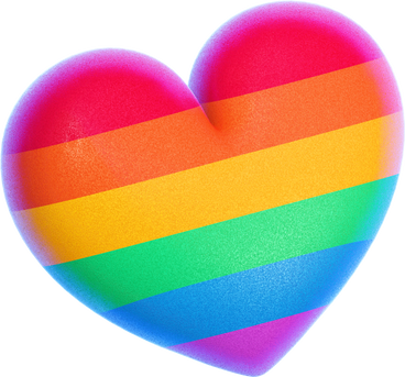 D coração arco-íris PNG, SVG