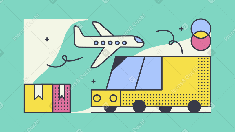 Shipping Illustration in PNG, SVG