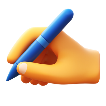 hand with pen writing PNG, SVG