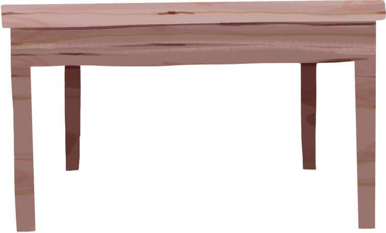 wooden table with four legs Illustration in PNG, SVG