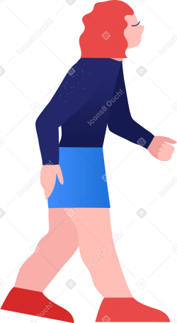 girl walking Illustration in PNG, SVG