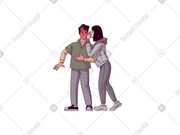 女人与男人分享秘密 PNG, SVG