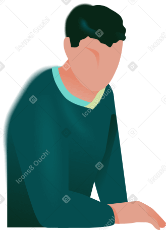 Homem se inclina em seu cotovelo PNG, SVG