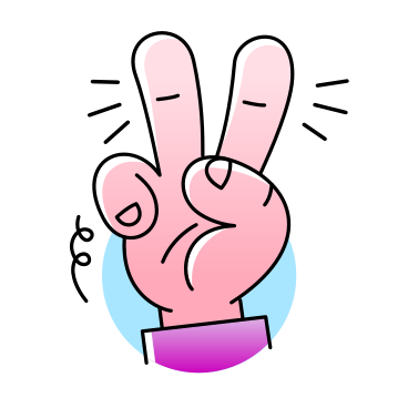 Hand showing peace gesture with two fingers PNG, SVG