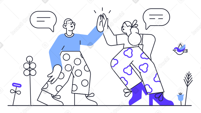People giving each other a high five PNG, SVG
