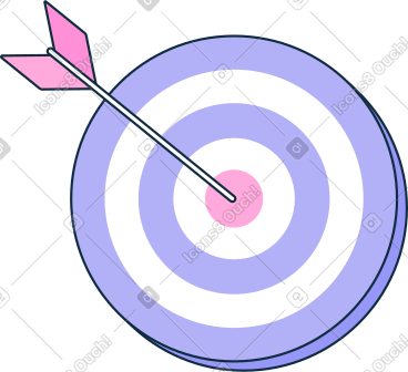 Blue target with an arrow in the centre PNG, SVG