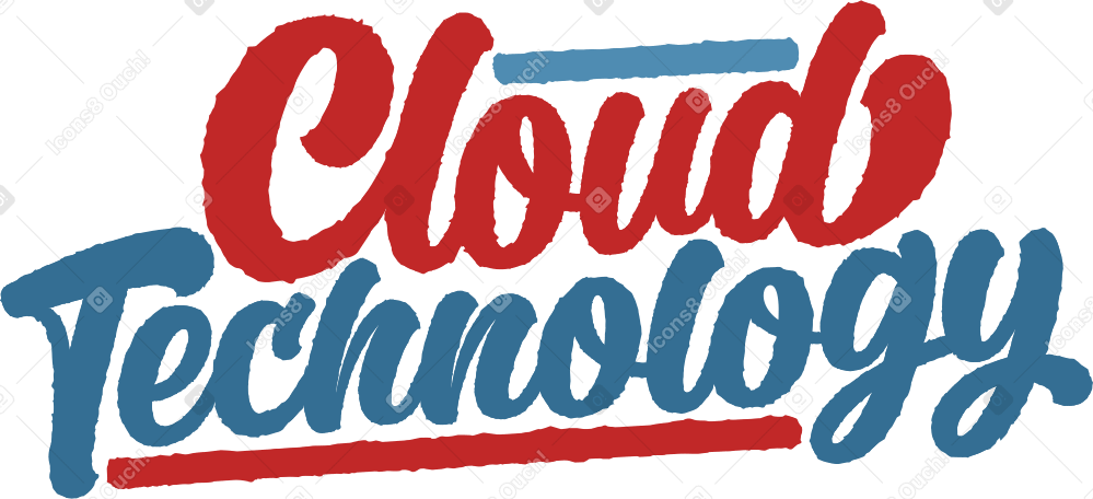 lettering cloud technology PNG、SVG