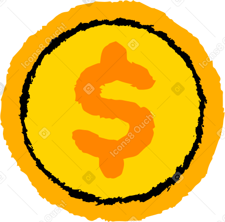 долларовая монета в PNG, SVG