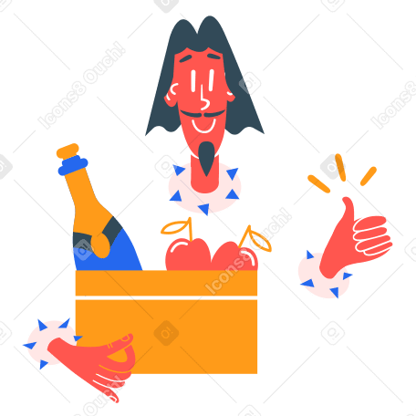 Grocery delivery Illustration in PNG, SVG