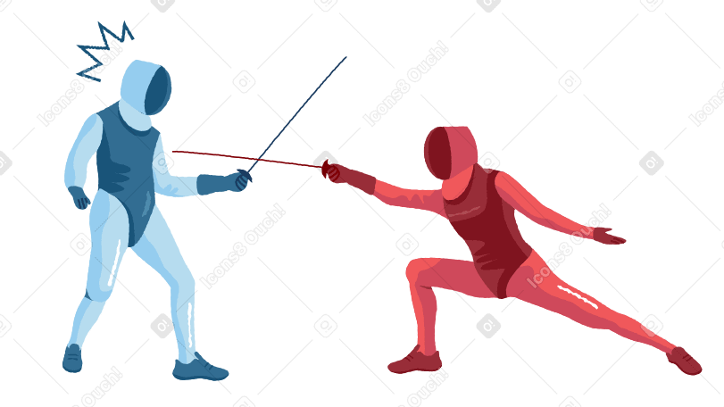Fencing competition Illustration in PNG, SVG