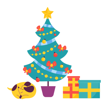 Ilustración animada de Regalos de navidad bajo el arbol en GIF, Lottie (JSON), AE