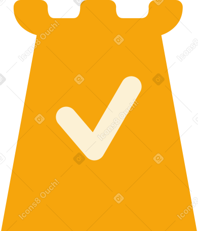 sand tower with check mark Illustration in PNG, SVG