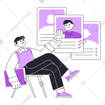 招聘人员看着一份完美的候选人简历 PNG, SVG