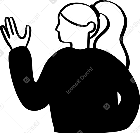 woman with ponytail PNG, SVG