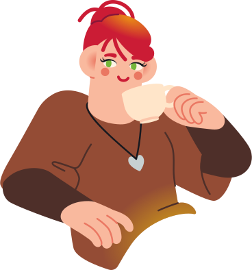 Woman drinking her tea PNG, SVG