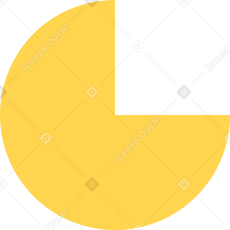 pie chart yellow Illustration in PNG, SVG