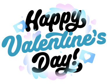 Schriftzug „fröhlichen valentinstag!“ mit dekorativem pastellkompositionstext PNG, SVG