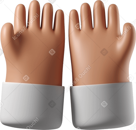 3D tanned cupped hands PNG, SVG