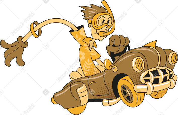 man in car Illustration in PNG, SVG