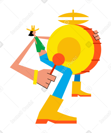 Man playing drum Illustration in PNG, SVG