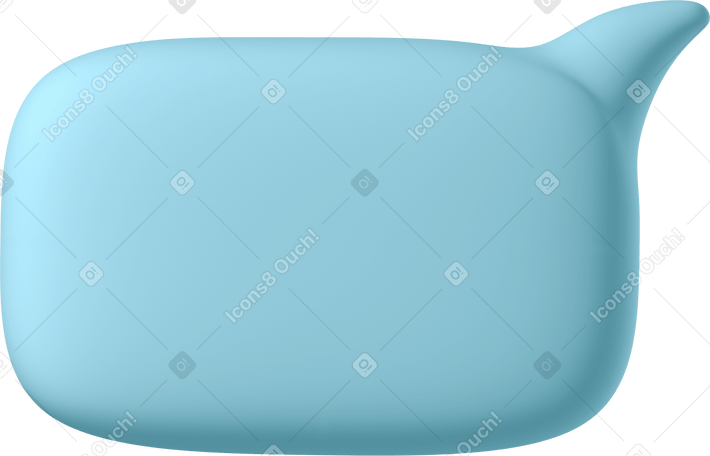 3D small blue speech bubble Illustration in PNG, SVG