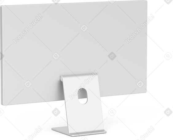 3D back view computer monitor Illustration in PNG, SVG