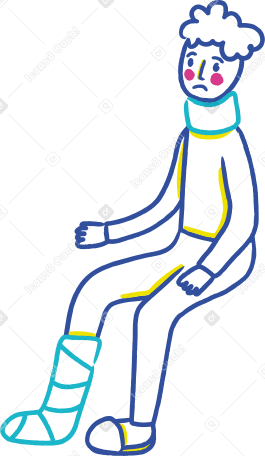 man with broken leg Illustration in PNG, SVG