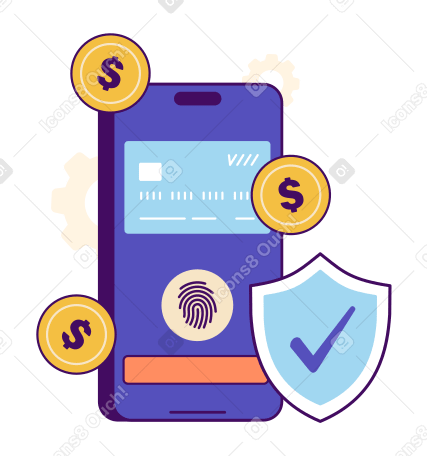 Safe biometric payment with phone PNG, SVG