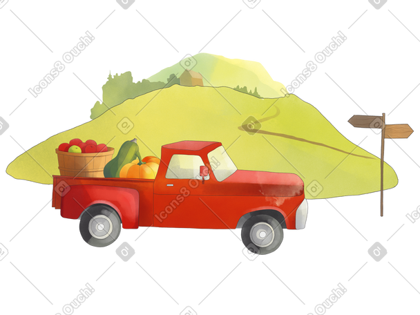 山后收获的皮卡车 PNG, SVG