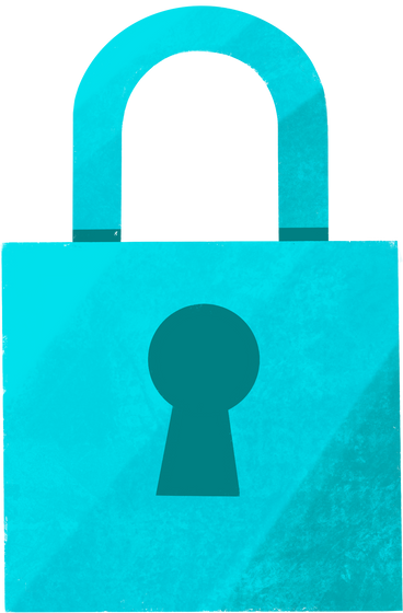 blue closed lock PNG, SVG