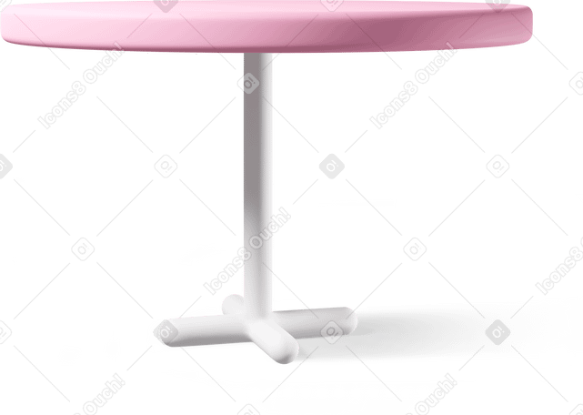 3D Pink table Illustration in PNG, SVG