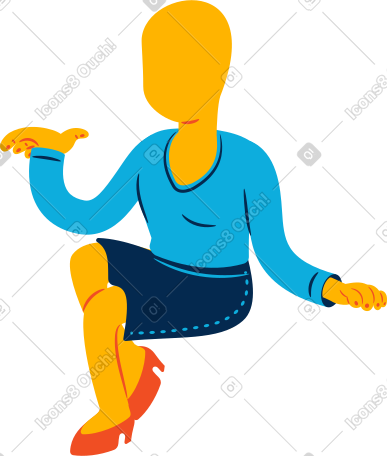 女人坐 PNG, SVG