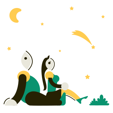 Couple go stargazing on a date  PNG, SVG