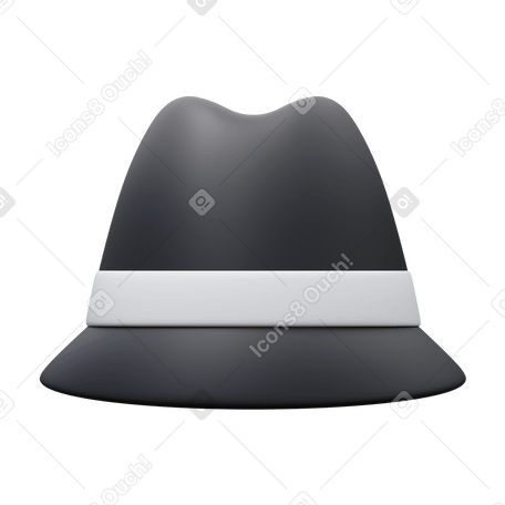 3D detective hat в PNG, SVG
