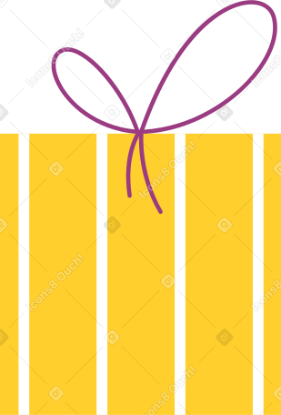 Анимированная иллюстрация Полосатый подарок желтый в GIF, Lottie (JSON), AE